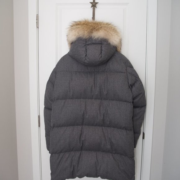 MONCLER Men's Vilaine Longline Fur-Trim Parka Size 5 (XXL) - Picture 7 of 16